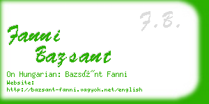 fanni bazsant business card